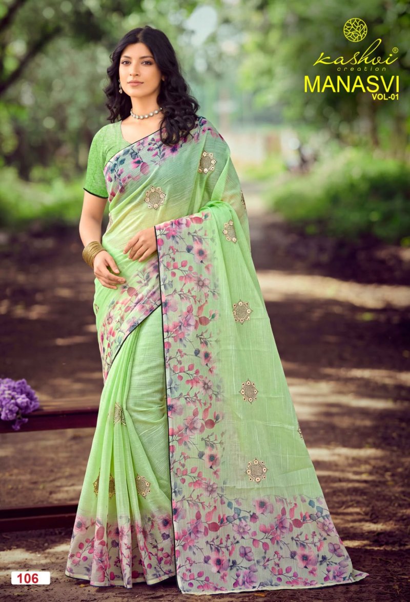 Manasvi Vol 1 By Kashvi Crush Chiffon Saree